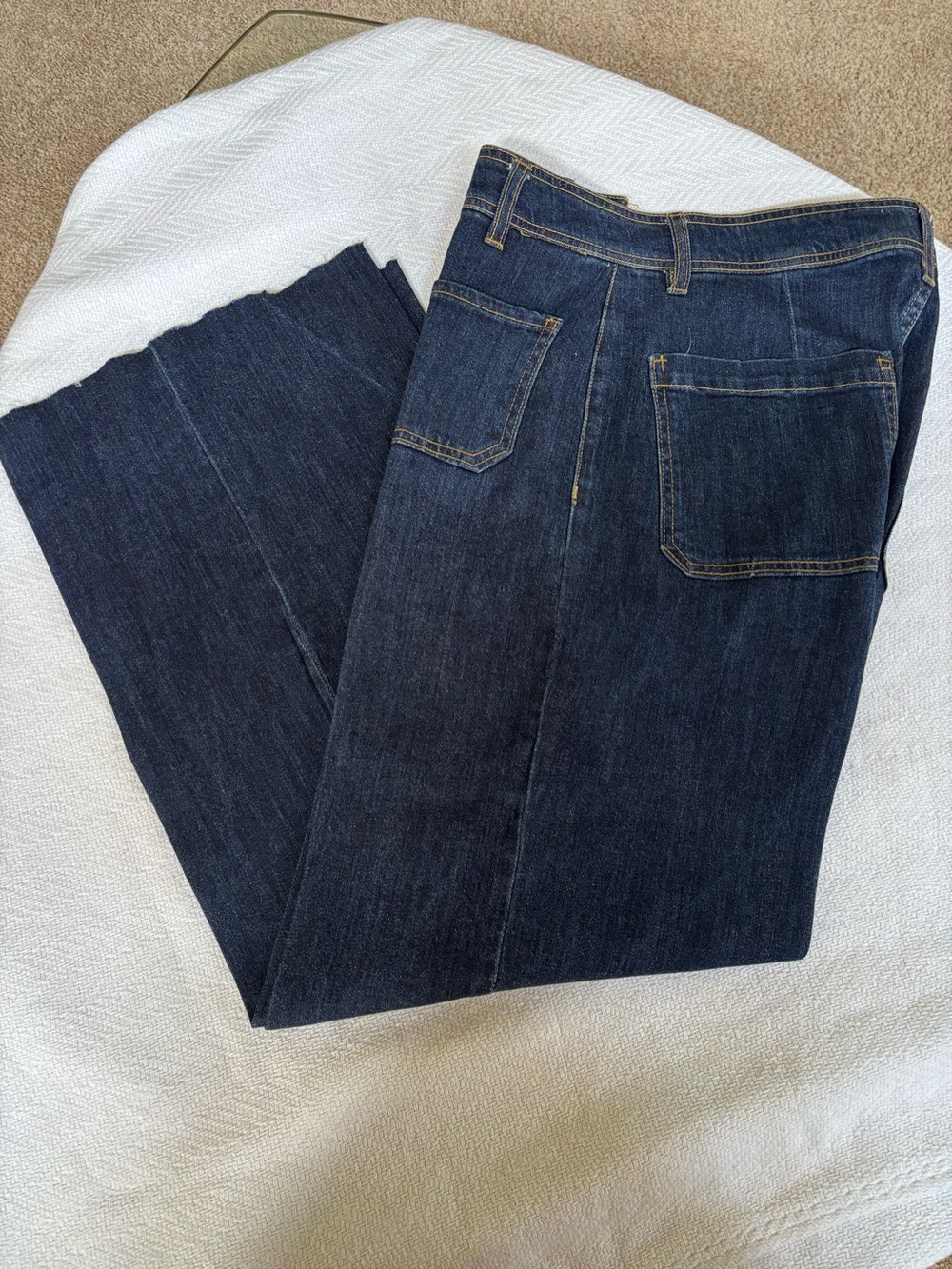 Oat New York Women's Dark Blue Wide-Leg Jeans